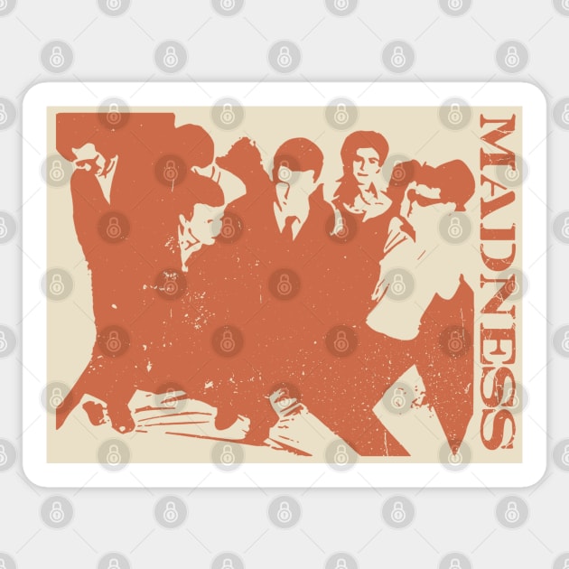 Madness - Silhouette Retro Red Sticker by Skate Merch